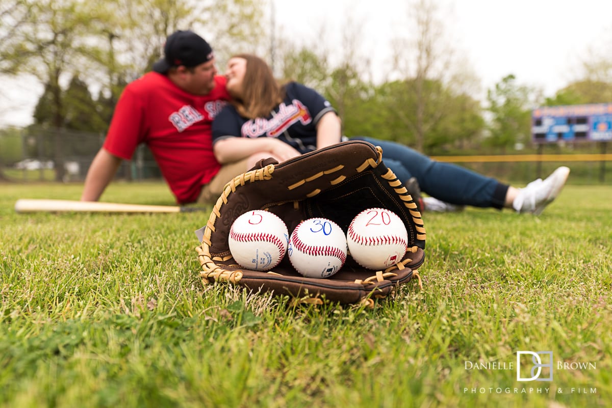 baseball themed engagement photos