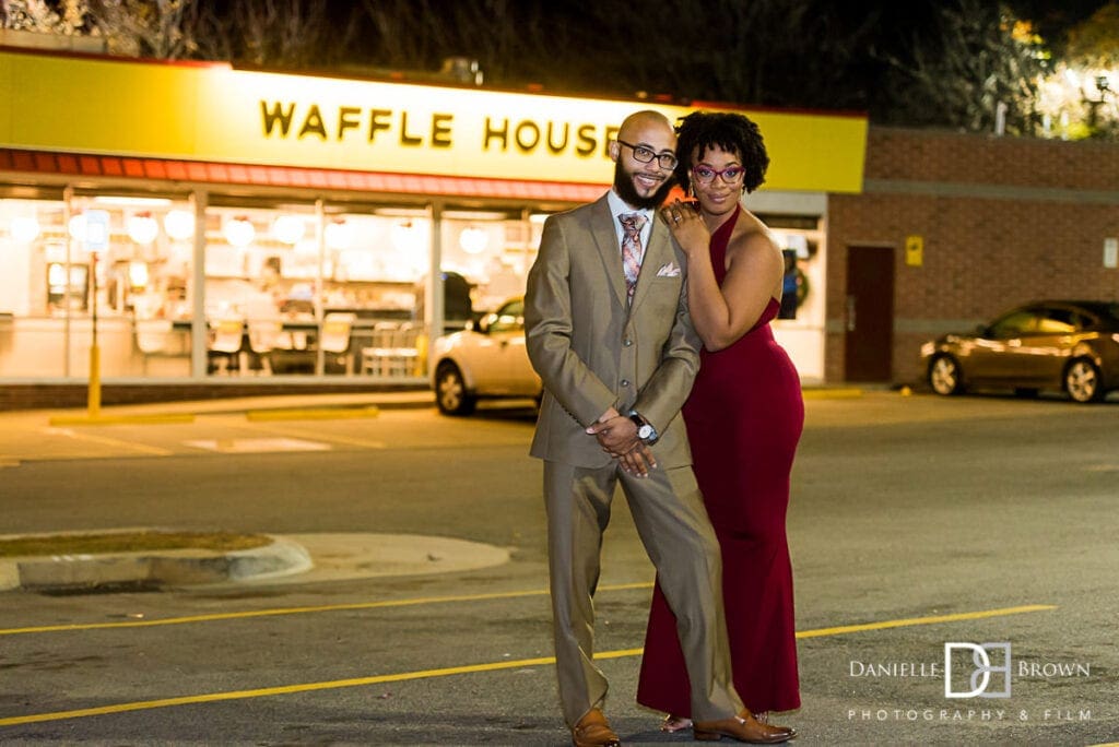 Waffle House Engagement Photographers