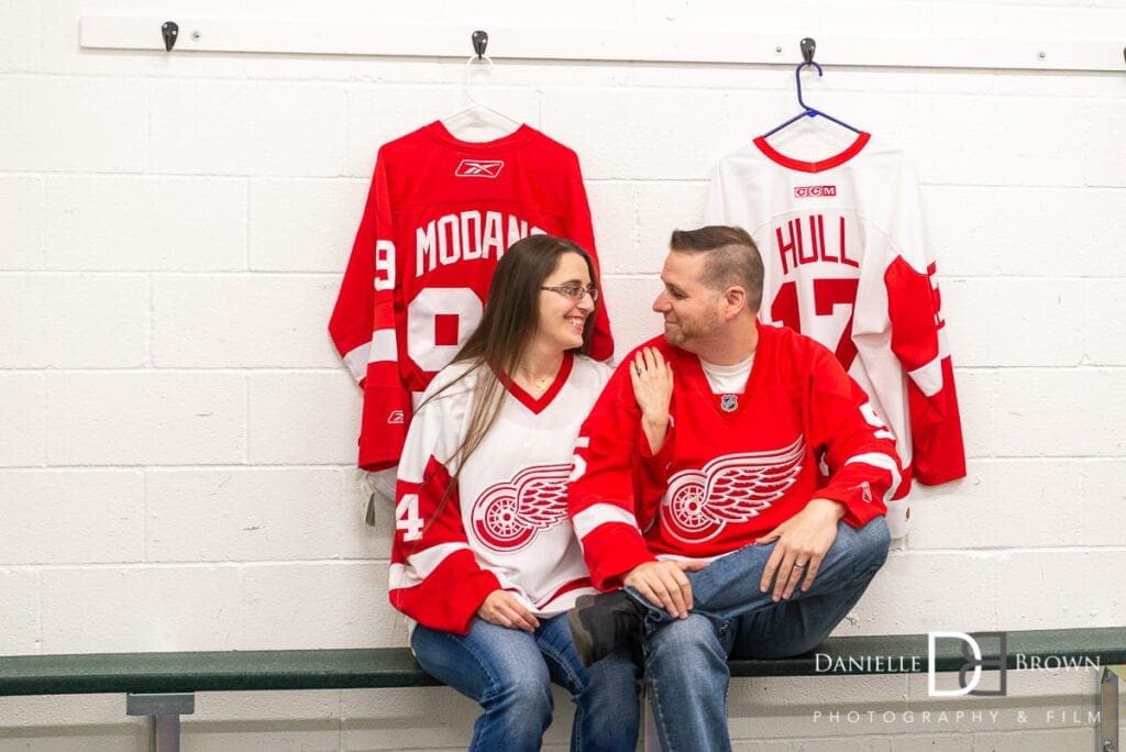 Hockey Themed Engagement Photos