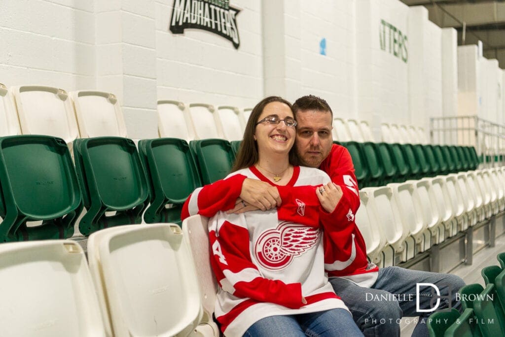 Hockey Themed Engagement Photos