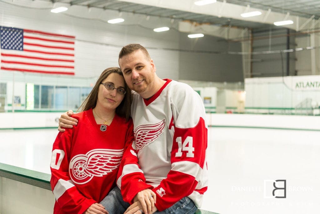 Hockey Themed Engagement Photos