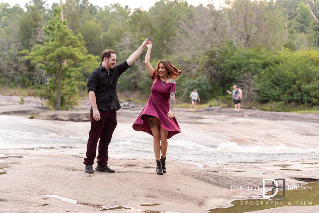 Tribble Mill Waterfall Engagement Photographer