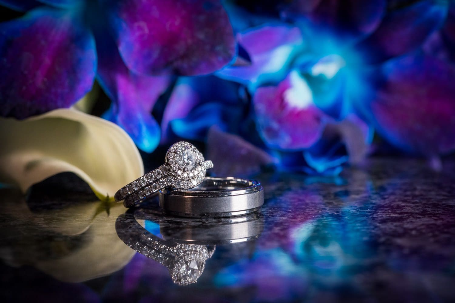 Atlanta Wedding Photographer FAQ - macro wedding ring photo with bouquet