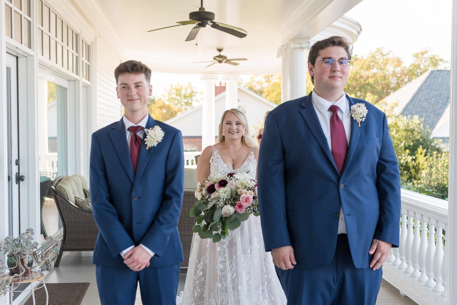 Atlanta Wedding Photographer FAQ - bride's first look with her brothers