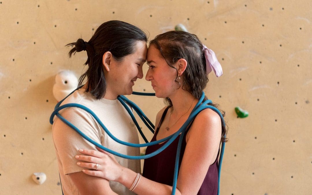 Atlanta Rock Climbing & Botanical Garden Engagement Photographers